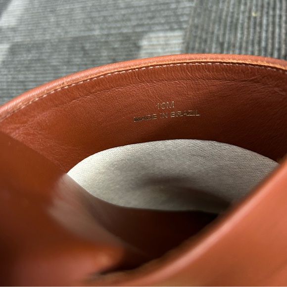 Everlane The Clog Cognac Leather Platform Clogs Wedge Heel Mules Shoes Sz 10 - Picture 8 of 12